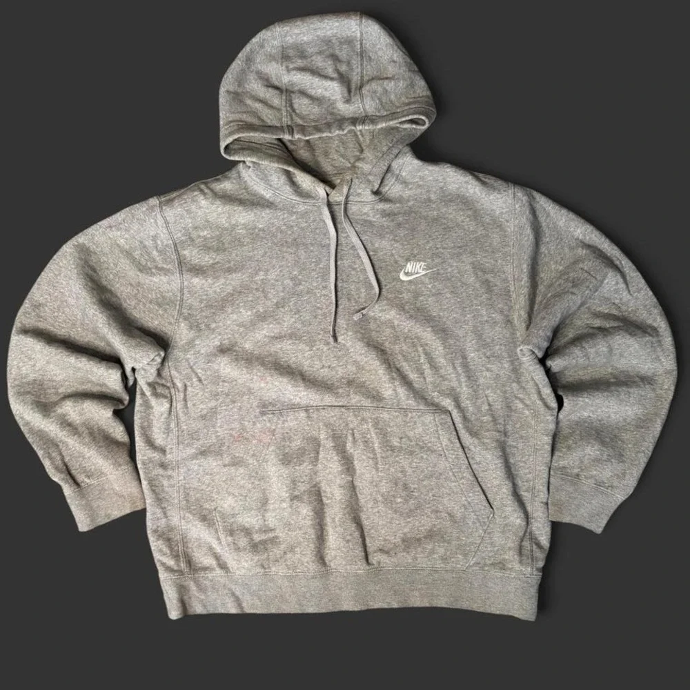 Grey Nike‎ hoodie with embroidered logo MEN SIZE M
